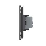 Priza tripla cu blank Livolo cu rama din sticla 6/7 module – standard Italian