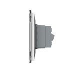 Priza dubla module inguste Livolo cu rama din sticla – standard german