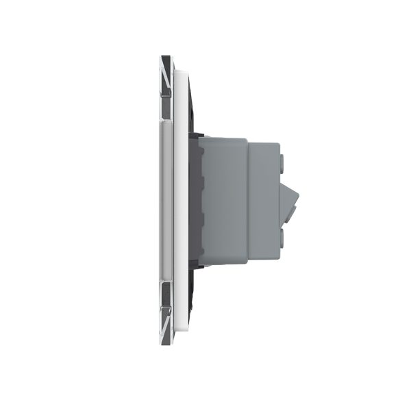 Priza dubla module inguste Livolo cu rama din sticla – standard german