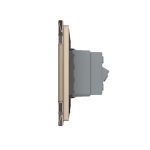 Priza dubla module inguste Livolo cu rama din sticla – standard german