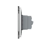 Priza dubla module inguste Livolo cu rama din sticla – standard german