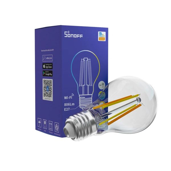 Bec inteligent LED Sonoff B02-F-A60, Wi-Fi, 7W, 806 LM, Dimmer, Control aplicatie