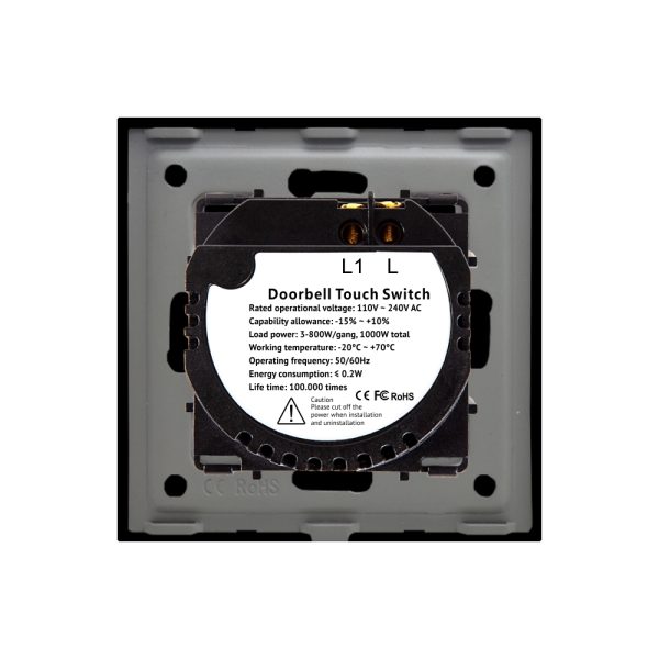 Buton Sonerie cu Touch din Sticla si Rama de Aluminiu LUXION