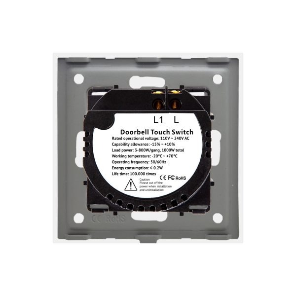 Buton Sonerie cu Touch din Sticla si Rama de Aluminiu LUXION