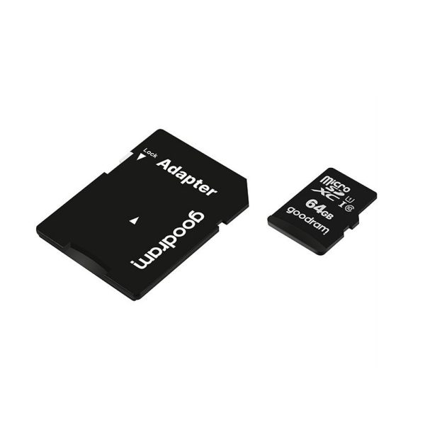Card de memorie MicroSDXC + Adaptor SD, GOODRAM M1AA-0640R12, 64 GB, Memorie interna USH-I