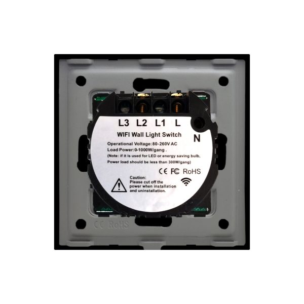 Intrerupator Simplu Wi-Fi + RF433 cu Touch din Sticla LUXION