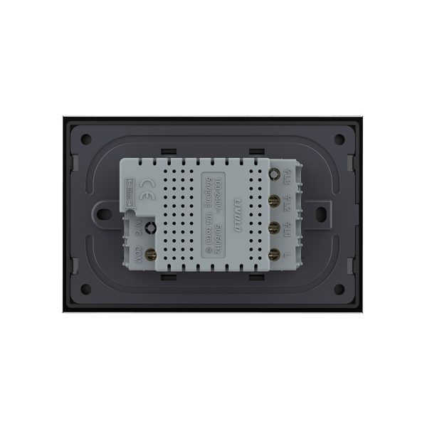 Intrerupator dublu cap scara/cruce cu touch Livolo din sticla – standard italian
