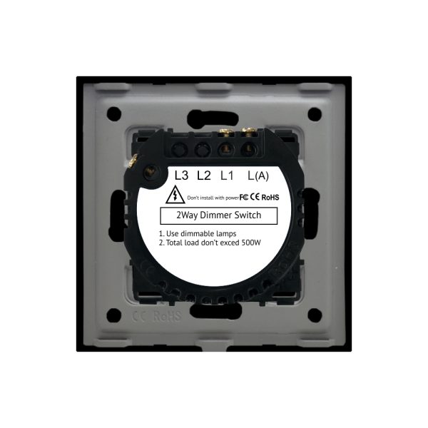 Intrerupator Simplu cu Variator Cap Scara / Cruce cu Touch si Rama din Aluminiu LUXION