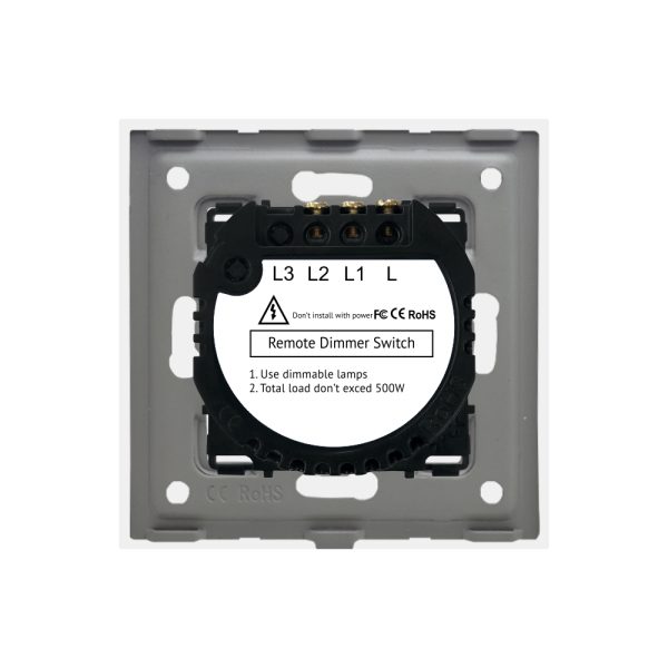 Intrerupator Dublu cu Touch din Sticla si Rama de Aluminiu LUXION, RF433