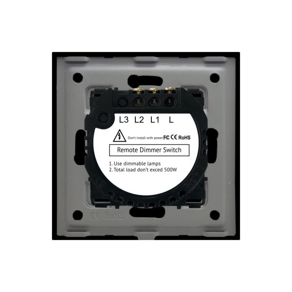 Intrerupator Dublu cu Variator si Touch din Sticla si Rama de Aluminiu LUXION, RF433