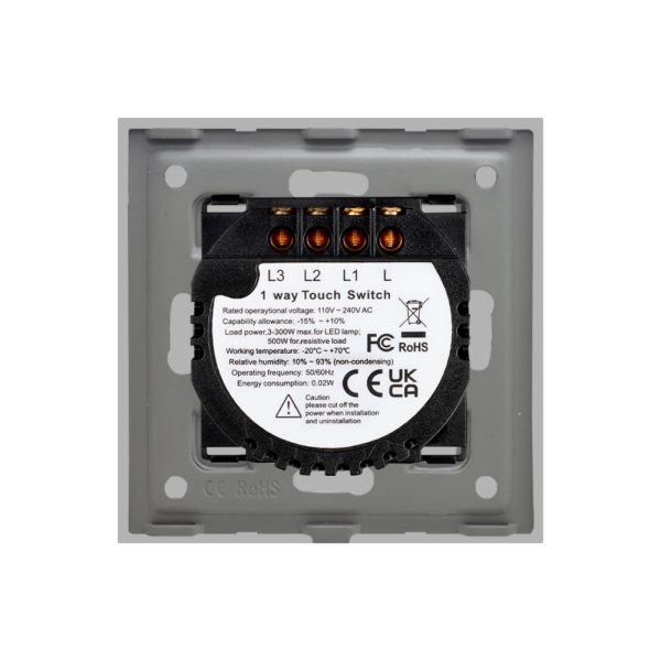 Intrerupator Triplu cu Touch din Sticla si Rama de Aluminiu LUXION, 500W