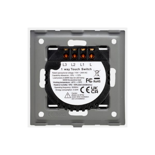 Intrerupator Triplu cu Touch din Sticla si Rama de Aluminiu LUXION, 500W