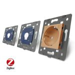 Intrerupator LIVOLO simplu+simplu ZigBee cu touch si priza din sticla ZigBee, Control de pe telefon