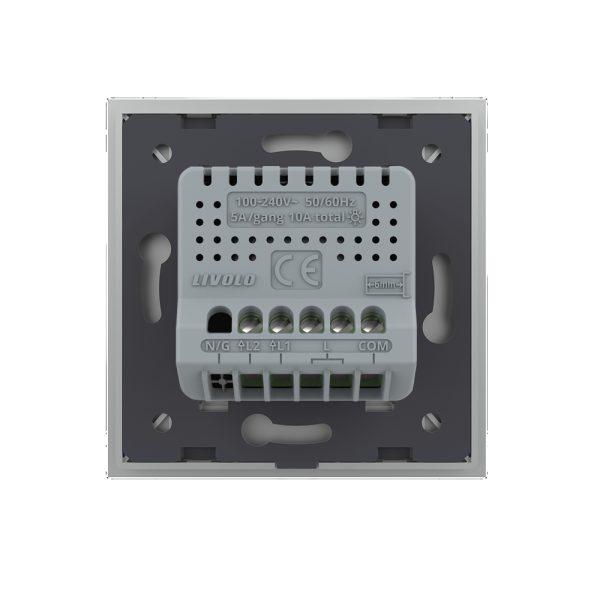 Intrerupator Dublu Cap Scara / Cruce cu Touch LIVOLO din Sticla – protocol ZigBee, Serie Noua