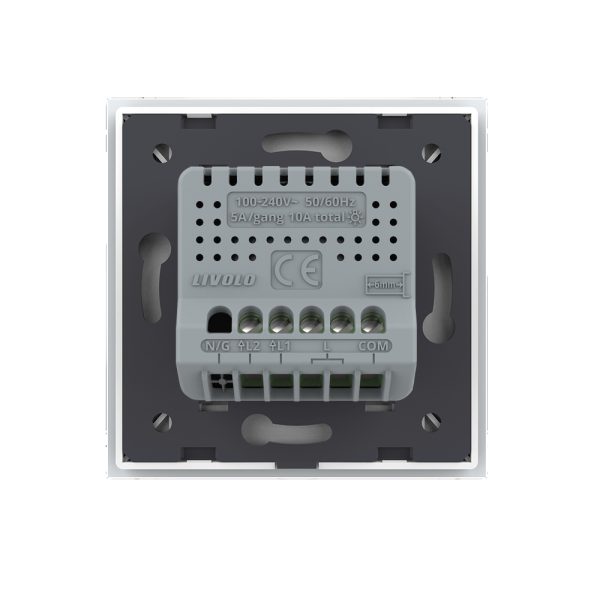 Intrerupator Dublu Cap Scara / Cruce cu Touch LIVOLO din Sticla – protocol ZigBee, Serie Noua