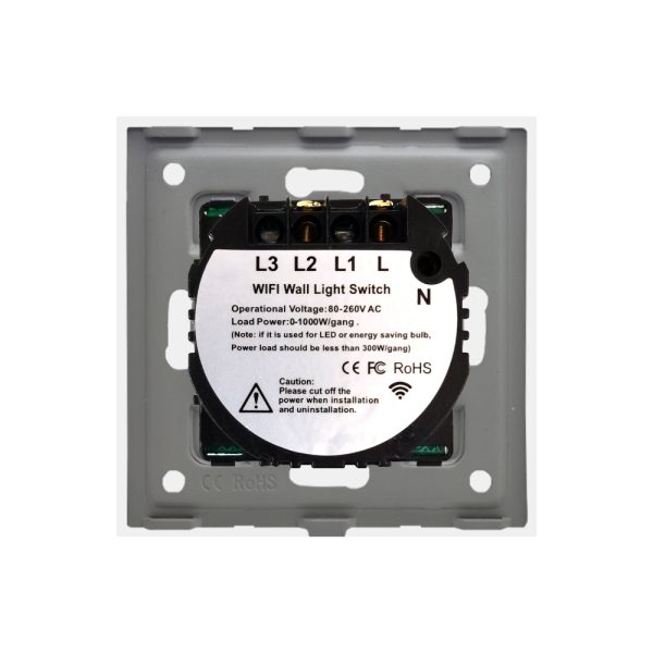 Intrerupator Simplu Wi-Fi + RF433 cu Touch din Sticla LUXION