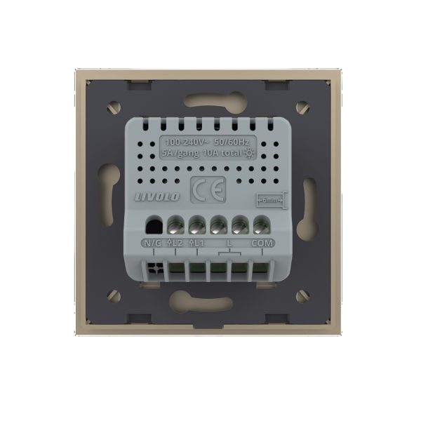 Intrerupator Dublu Cap Scara / Cruce cu Touch LIVOLO din Sticla – protocol ZigBee, Serie Noua