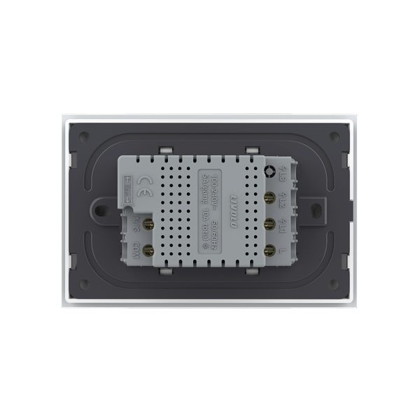 Intrerupator Dublu Cap Scara / Cruce Wi-Fi cu Touch LIVOLO cu rama din sticla, standard italian – Serie Noua, Alb