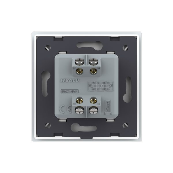 Intrerupator Simplu Mecanic Cap Cruce, 2 Module LIVOLO cu Rama din Sticla – Serie Noua