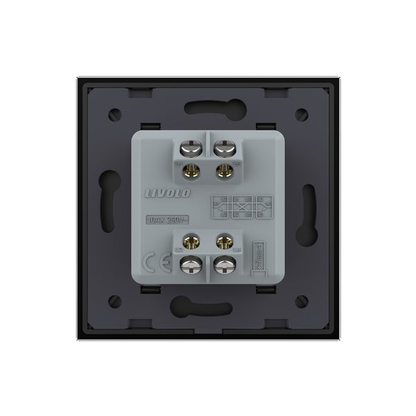 Intrerupator Simplu Mecanic Cap Cruce, 2 Module LIVOLO cu Rama din Sticla – Serie Noua