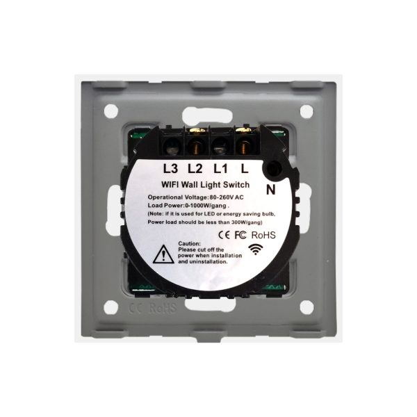Intrerupator Simplu Wi-Fi + RF433 cu Touch din Sticla LUXION