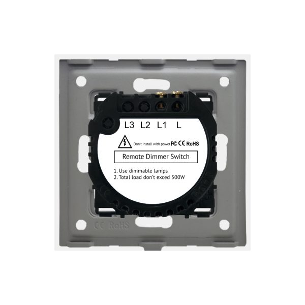 Intrerupator Simplu cu Variator cu Touch din Sticla LUXION, RF433