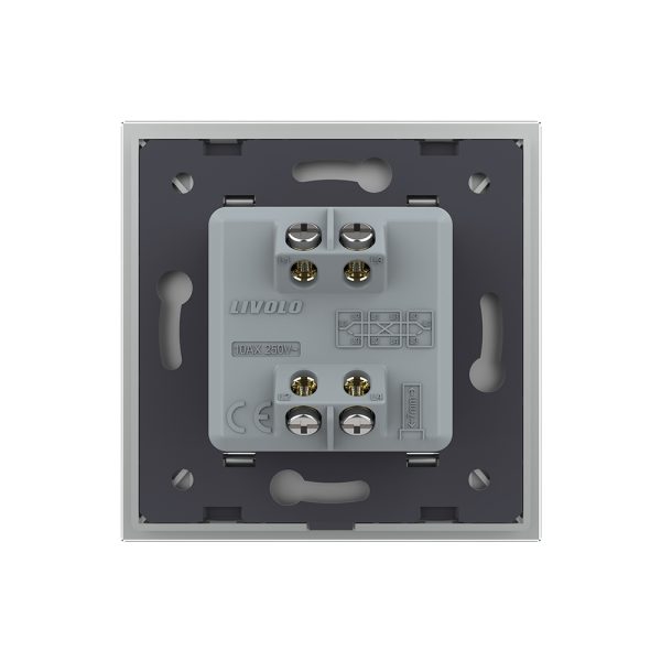 Intrerupator Simplu Mecanic Cap Cruce, 2 Module LIVOLO cu Rama din Sticla – Serie Noua