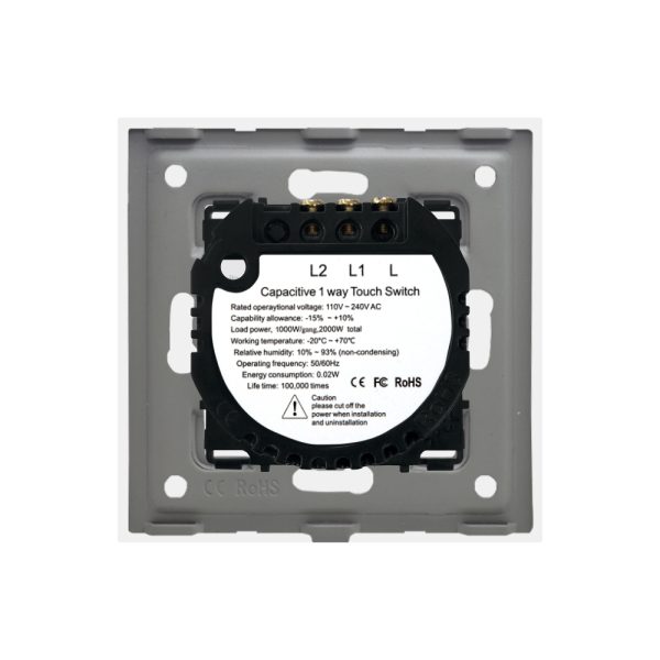 Intrerupator Dublu cu Touch din Sticla si Rama de Aluminiu LUXION