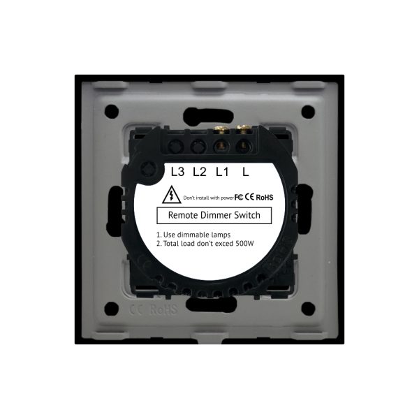 Intrerupator Simplu cu Variator cu Touch din Sticla si Rama de Aluminiu LUXION, RF433