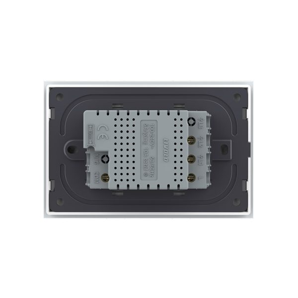 Intrerupator dublu cap scara/cruce cu touch Livolo din sticla – standard italian