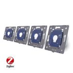 Intrerupator LIVOLO cu touch din sticla cu 4 intrerupatoare simple, Protocol ZigBee, Control de pe telefon