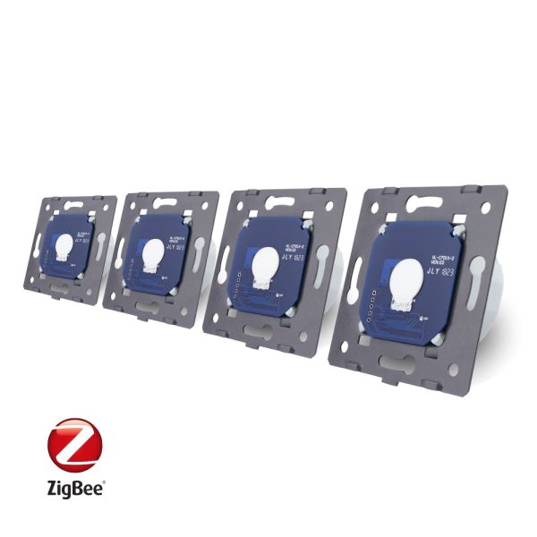 Intrerupator LIVOLO cu touch din sticla cu 4 intrerupatoare simple, Protocol ZigBee, Control de pe telefon