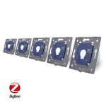 Intrerupator LIVOLO cu touch din sticla cu 5 intrerupatoare simple, Protocol ZigBee, Control de pe telefon