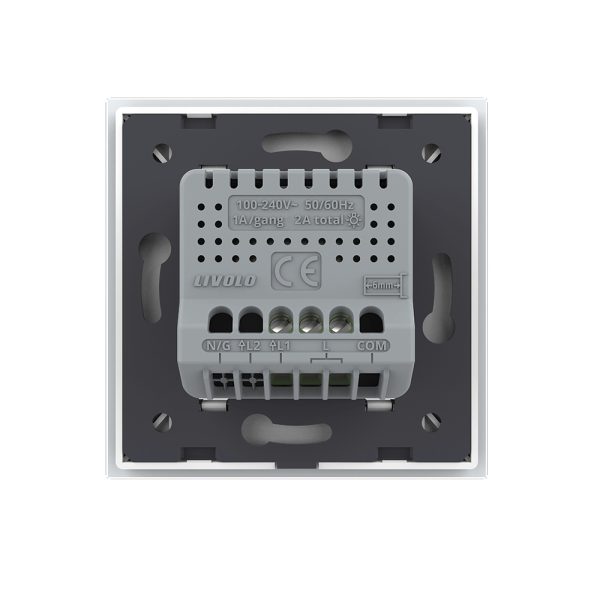 Intrerupator Simplu cu Variator si Touch LIVOLO cu Rama Din Sticla, Protocol Zigbee, Alb