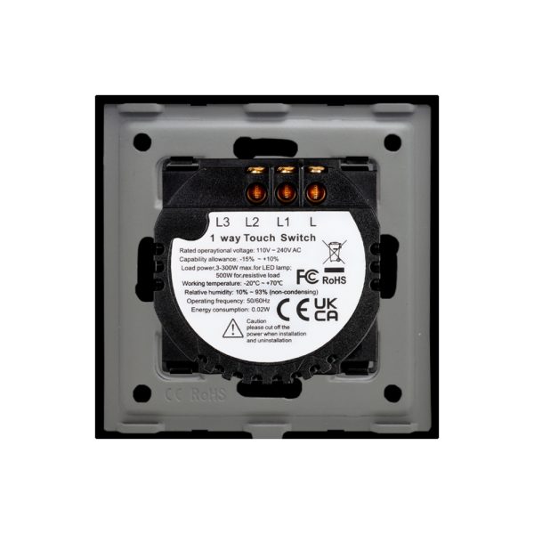 Intrerupator Dublu cu Touch din Sticla LUXION, 500W