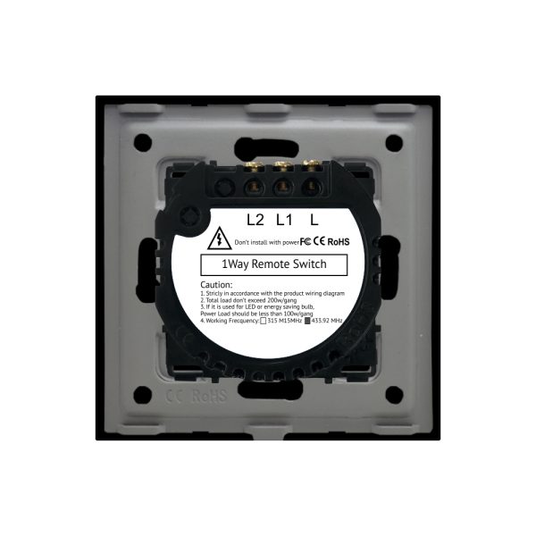 Intrerupator Dublu RF433 cu Touch din Sticla LUXION