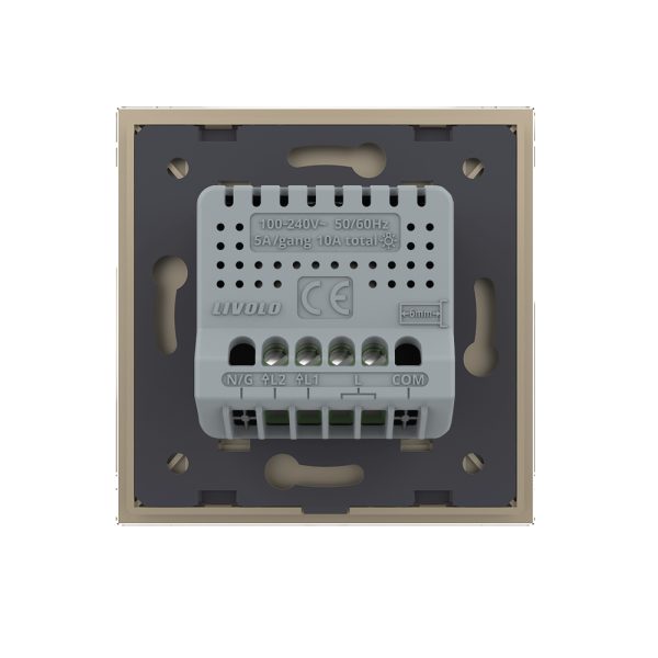 Intrerupator dublu wireless cu touch Livolo din sticla