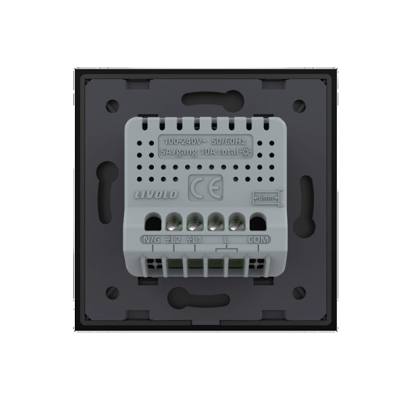 Intrerupator dublu wireless cu touch Livolo din sticla