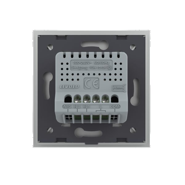 Intrerupator dublu wireless cu touch Livolo din sticla