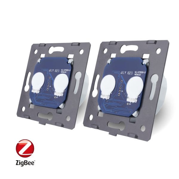 Intrerupator dublu + dublu cu touch Livolo din sticla, Protocol ZigBee, Control de pe telefon