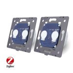 Intrerupator dublu + dublu cu touch Livolo din sticla, Protocol ZigBee, Control de pe telefon