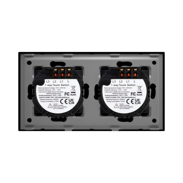 Intrerupator Dublu + Dublu cu Touch din Sticla LUXION