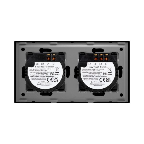 Intrerupator Dublu + Simplu cu Touch din Sticla LUXION