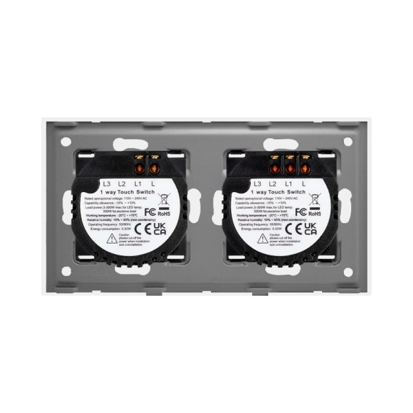 Intrerupator Dublu + Simplu cu Touch din Sticla LUXION