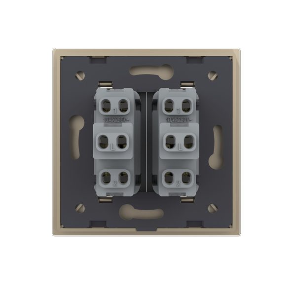 Intrerupator Dublu Mecanic LIVOLO cu Rama din Sticla – Serie Noua