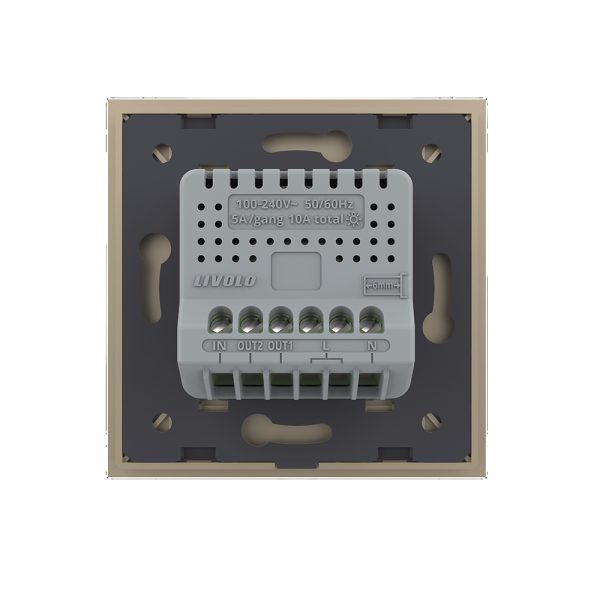 Intrerupator Simplu cu Reset si Contact Uscat Livolo cu Rama din Sticla, ZigBee – Serie Noua