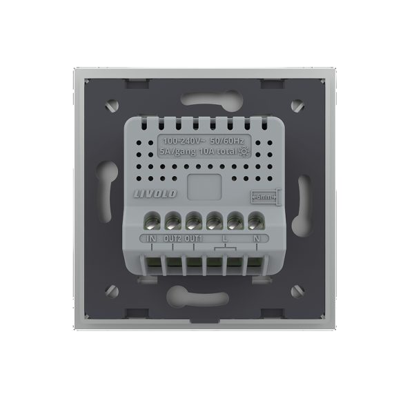 Intrerupator Simplu cu Reset si Contact Uscat Livolo cu Rama din Sticla, ZigBee – Serie Noua