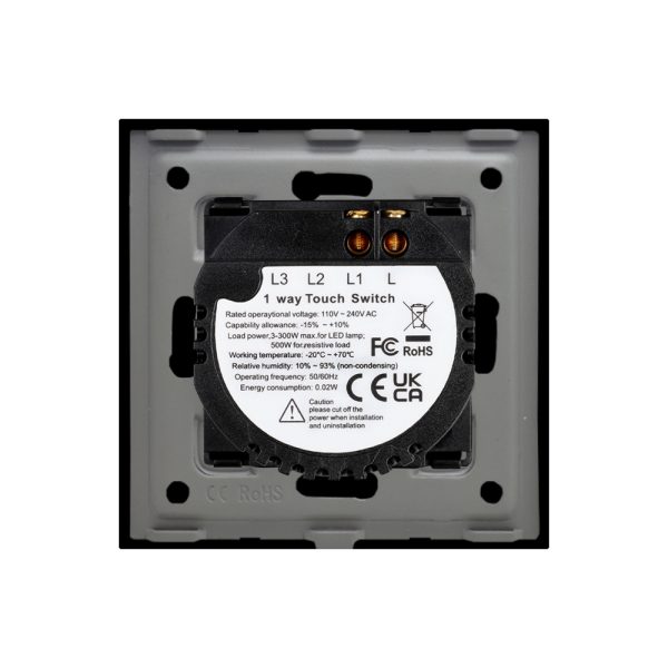 Intrerupator Simplu cu Touch din Sticla LUXION, 500W