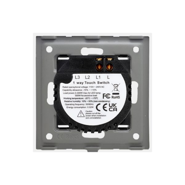 Intrerupator Simplu cu Touch din Sticla LUXION, 500W