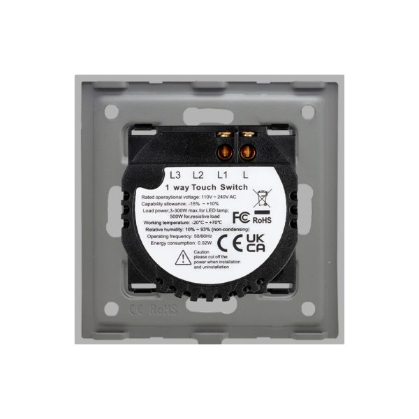 Intrerupator Simplu cu Touch din Sticla LUXION, 500W